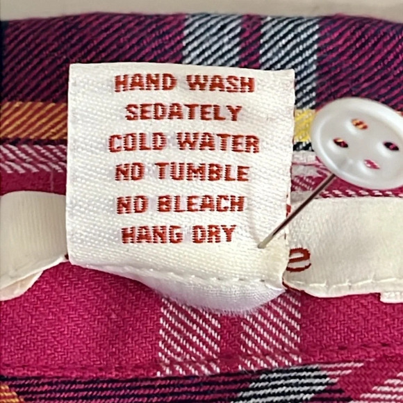 Sundance Hayden Creek Pink Plaid Peplum Flannel Top - NWOT - Size Medium - Picture 7 of 8